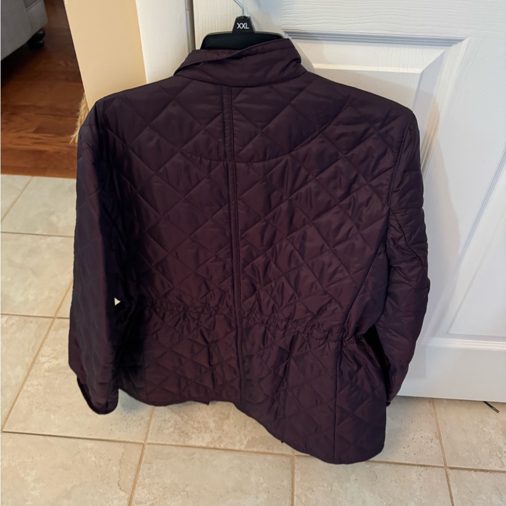 Beautiful coach quilted jacket in a gorgeous eggplant color size xl